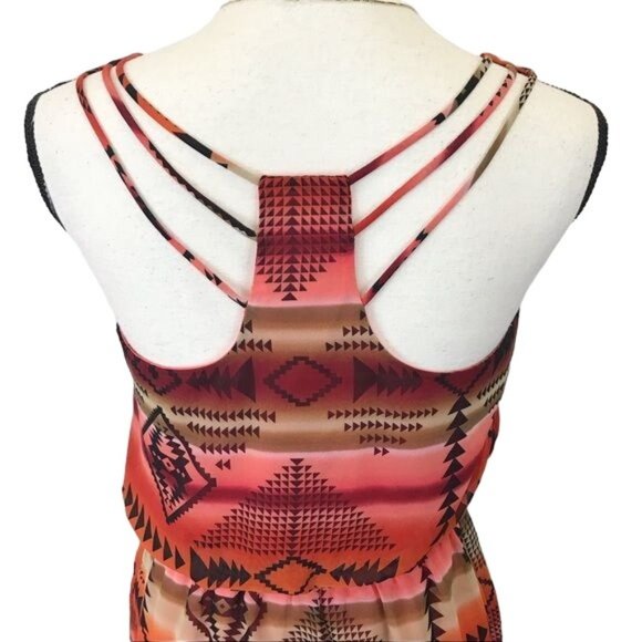 Sweet Storm Womens Aztec Print Strapy Back Fit & Flare Mini Tank Dress Size M - Picture 6 of 8